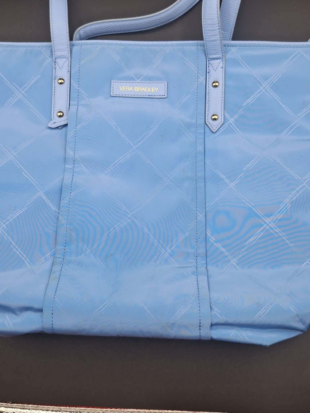 Vera Bradley Light Blue Quilted-Pattern Tote Bag